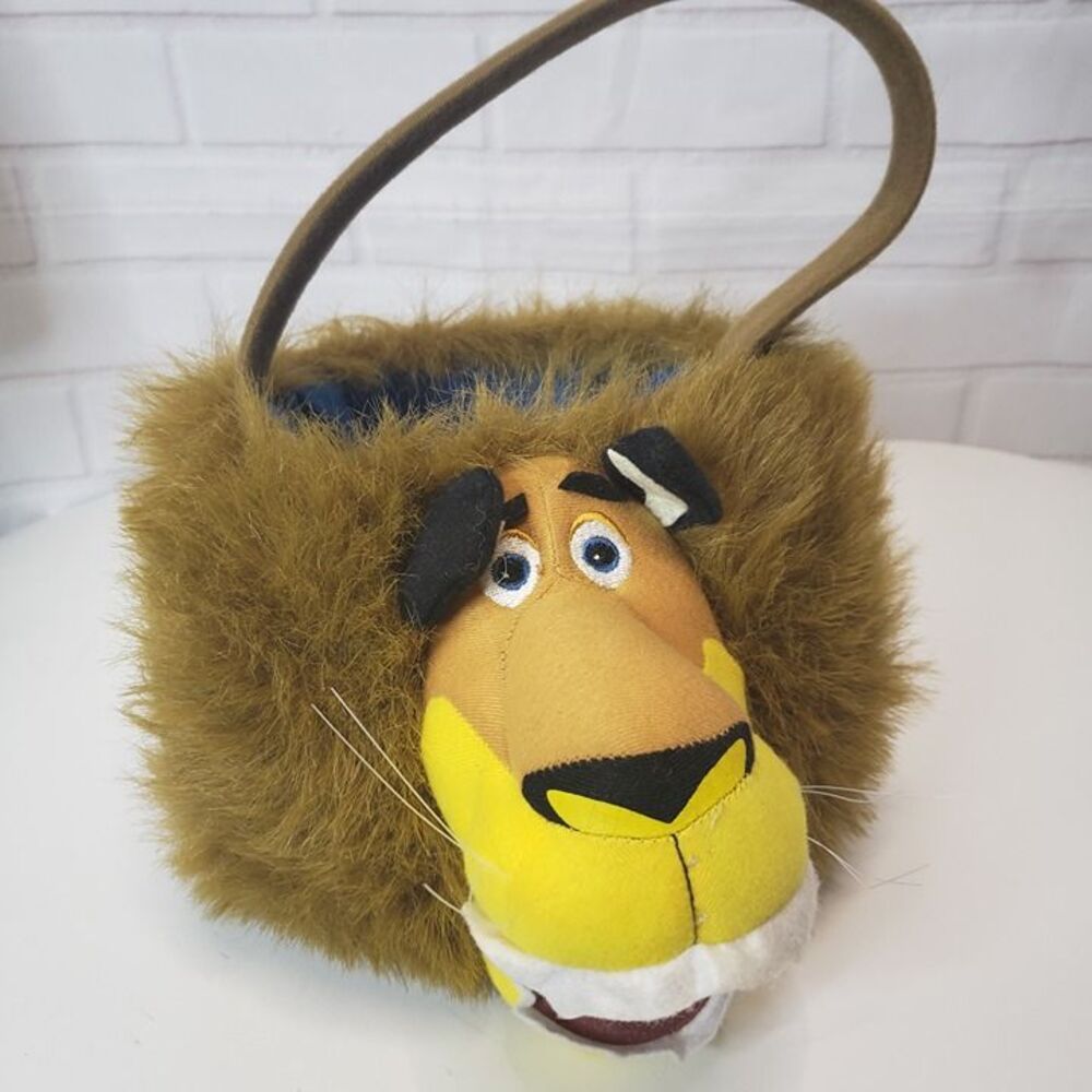 Dreamworks Madagascar Alex the Lion Plush Easter Basket Soft Candy Bucket RARE